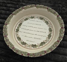 VINTAGE CHRISTMAS HOLLY BERRY CERAMIC PIE DISH-9.5
