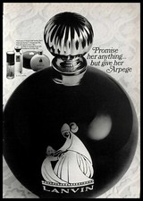 1966 Lanvin Perfume Vintage PRINT AD Black Ball Bottle Fragrance picture