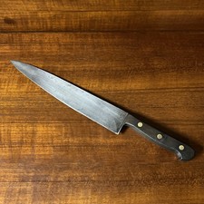 Rare Vintage SWORD & SHIELD 10” Carbon Steel Chef Knife Solingen Germany EUC picture