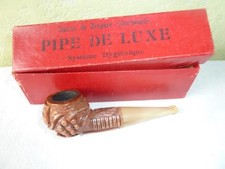 Antique Luxury Heather Root Carved Pipe Vine Leaf and Grape picture