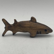 Vintage Hand Carved Wooden Shark Figurine 5.25