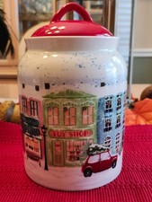 POTTER'S STUDIO SNOWY CHRISTMAS VILLAGE CERAMIC COOKIE JAR CANISTER NEW 2026 picture