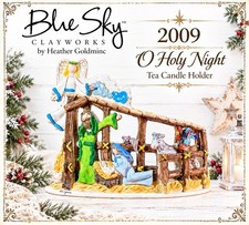 Blue Sky Clayworks 2009 Heather Goldminc O Holy Night Bethlehem Tea Light Holder picture