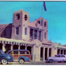 c1950s Santa Fe, NM US Post Office Pueblo Architecture Plastichrome Postcard picture
