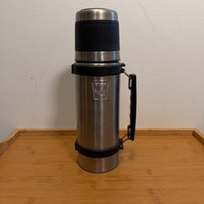 Vintage 7-Eleven Stainless Steel Thermos Vacuum Bottle Cup Handle 12.5