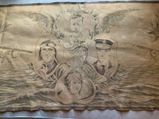 Vintage 20s Lindbergh Tapestry Celebrates His Cross Atlantic Flight. picture