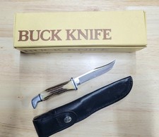 Vintage BUCK 102 Woodsman/Stag Handle w/original Box & Sheath 1988 picture