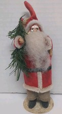 VTG 1988 Paper Mache SANTA  W/Christmas Tree Branch picture