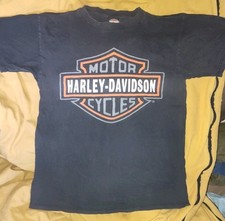 Classic Vintage OG original Harley-Davidson Motor Cycles Logo Black Size L  picture
