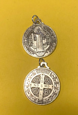 Saint Benedict Large Silver tone Medal 1.25