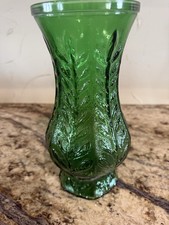 Vtg FTD Green Leaf Flower Vase Hourglass Shape  1976-1982 picture