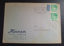 Vintage 1950s German Cover: Hansa-Film-Theater Fürth to Tegernsee - Brief picture