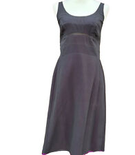 Narciso Rodriguez Dress In Chocolate Silk, Sleeveless Sheer Accents Sz 10 picture
