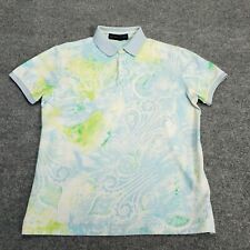 ETRO Polo Shirt Mens Size Medium* Paisley Tie Dye Cotton Short Sleeve Collared picture