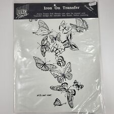 Iron On Transfer Decal Butterflies Black XL 11x12 Vintage 1990s Jones Tones NOS picture