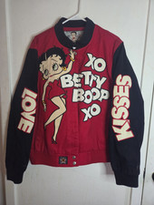 JH Design Betty Boop XOXO Varsity Bomber Jacket Love Kisses Y2K Retro Streetwear picture