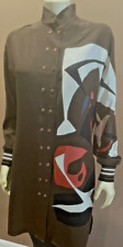 AKRIS Masonite Print Mulberry Silk Long Tunic Top Dress-$1700-US 10 picture