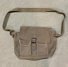 Vtg 1940s Style US Military Surplus Canvas Crossbody Satchel Messenger Bag OG107 picture