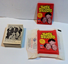 Three Stooges 1966 Fleer 3 Lot 66 Card Set-No Creases, 1 Sealed Pack & 1 Wrapper picture
