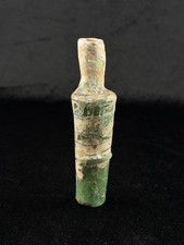 Authentic Ancient Roman Glass Iridescent Patina Restored Unique Bottle picture