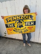 Pennzoil 24 x 36 Banner  reproduction 1930s era for Gas Guys decor Wall hanging picture