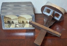 Vtg Monarch Stereoview Viewer Set 95 Keystone Cards Lot Logging McKinley Pyramid picture
