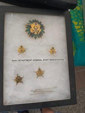 Vintage Army War Department General Staff Identification Badge Set NS Meyer 22M picture