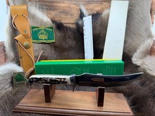 1985 Puma 6393 Skinner Knife Stag Handles Leather Sheath & Puma G/Y Box & Tag picture
