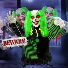 3 Ft Halloween Animatronics Groundbreaker Decorations Outdoor Scary Clown picture