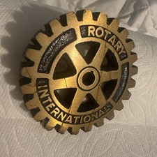 Vintage Rotary International Brass and Cast Iron Emblem  picture