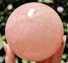Large Rose Quartz Sphere 3LB 4.8OZ  4” Pink Crystal Ball Healing Stone Gorgeous picture
