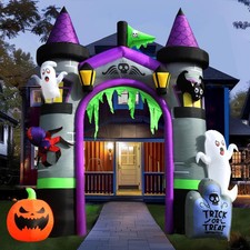 12ft Large Blow Up Inflatable Halloween Archway Decoration Ghost Pumpkin Spider picture