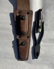 1950s Korean War Era Lineman’s Pliers with T‑29 Pocket Knife in Leather Carrier picture