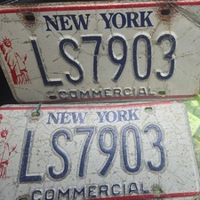 2 Vintage 1986-2000 Era New York License Plate #LS7903 picture