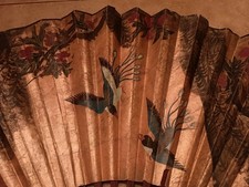 Large Hand Painted Wall Fan Asian Hand Painted Folded Paper Fan, 41