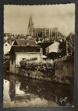 Chartes Les Bords de L'Eure et la Cathedral Greff VTG Postcard RPPC Black White picture
