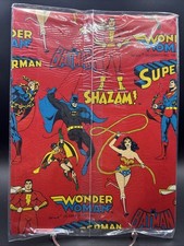 Vintage 1981 DC Comics Gift Wrap Batman Superman Wonder Woman Flash picture