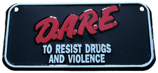 VTG RARE DARE Kid Bicycle License Plate Drug Abuse Resistance Education picture