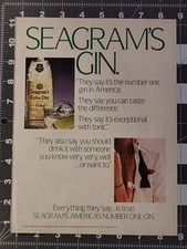 1985 Seagram's Extra Dry Gin Original Vintage Magazine Ad Tuxedo Couple 80 Proof picture