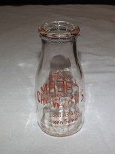 VINTAGE 1958 CROWLEY'S       1/2 PINT MILK BOTTLE picture