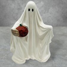 1977 Byron Molds LIGHT UP Halloween Ceramic Ghost & Jack-O-Lantern Pumpkin 9