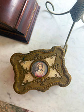 Antique 19thC French Gilt Bronze Ormolu Jewelry Casket Trinket Box picture