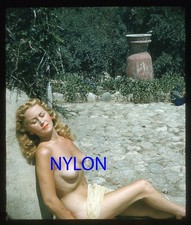 RARE VINTAGE 1950s 3-D STEREO COLOR SLIDE OF A NUDE JESSIE LINNELL picture