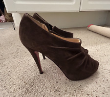 Christian Louboutin Treopli 120MM Bootie Brown Suede - Size 39 - 9 US picture