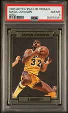 1990 ACTION PACKED PROMOS GOLD MAGIC JOHNSON PSA 8 picture