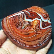 TOP 252.5G Natural Polished Silk Banded Lace Agate Stone Madagascar A319 picture