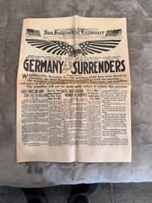 San Francisco Examiner Nov. 11, 1918 Germany Surrenders WWI Original Newspaper picture