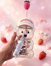 LUXURY New 2026 Starbucks Bearista Bear Cup Tumblers Strawberry Topper Baseball picture