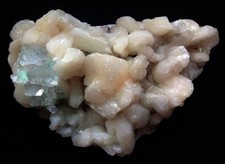 STUNNING LIGHT GREEN APOPHYLLITE CUBES ON STILBITE BOWS FORMATION MATRIX MINERAL picture