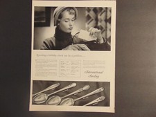 1951 International Sterling Flatware Patterns vintage art print ad picture